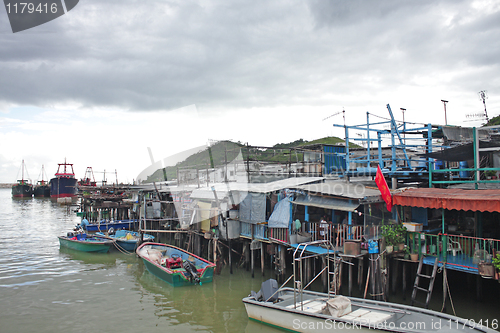 Image of Tai O fishing village with stilt house in Hong Kong 