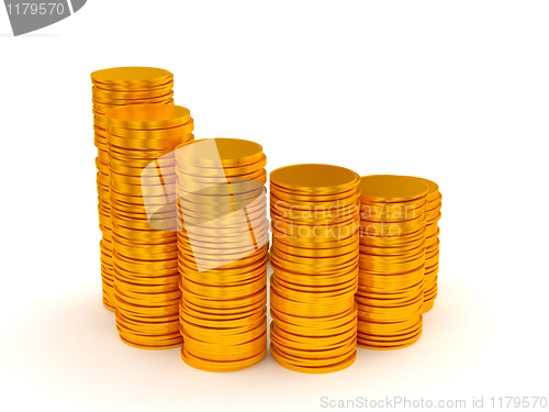 Image of Growth: coins stacks semicircle shape 