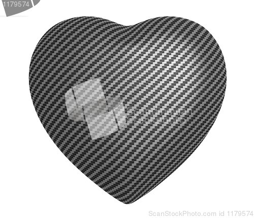 Image of Carbon fibre heart shape isolated 