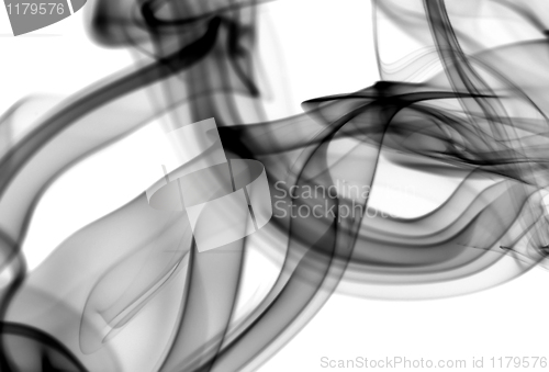 Image of Black Abstract fume patterns on white
