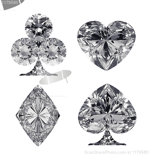 Image of Diamond shaped Card Suits isolated