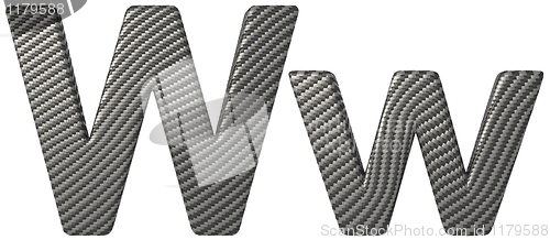 Image of Carbon fiber font W lowercase and capital letters