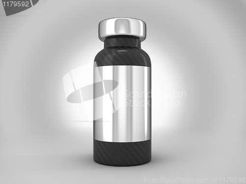 Image of Carbon fiber ampoule with silver sticker