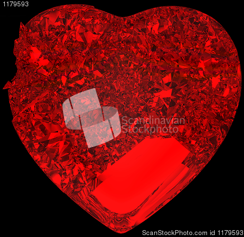 Image of Red Broken crystal Heart: unrequited love