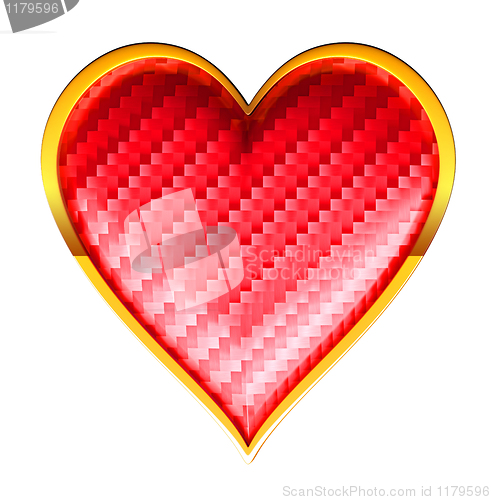 Image of Hearts textured card suits with golden framing