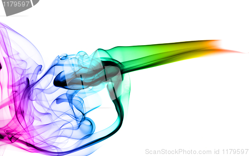 Image of Colorful smoke Abstraction on white