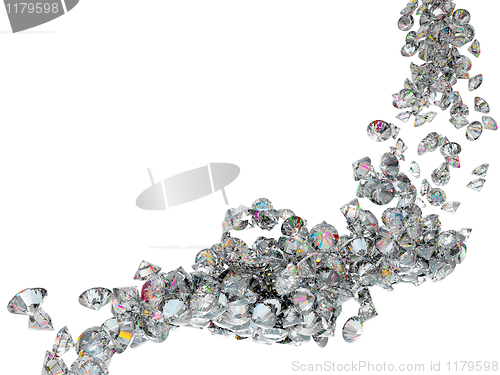 Image of Large diamonds or gems flow isolated