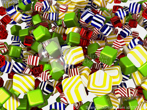 Image of Colorful cubes or candies isolated