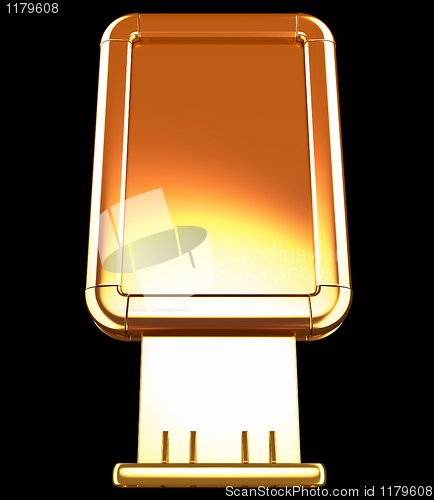 Image of Golden Billboard or citylight isolated 