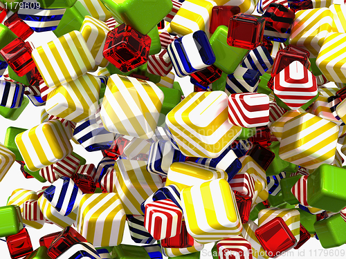 Image of Colorful Abstract cubes or candies isolated