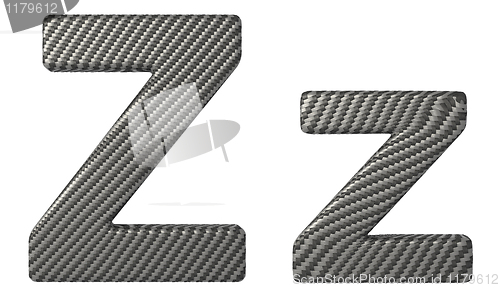 Image of Carbon fiber font Z lowercase and capital letters