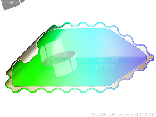 Image of Colorful jagged sticker or label 
