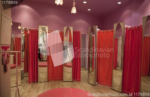 Image of Colourful fitting booths