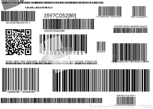 Image of standard barcodes and shipping barcode 