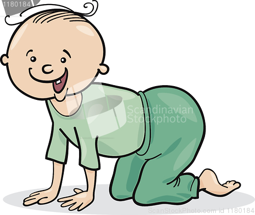 Image of baby boy crawling on all fours