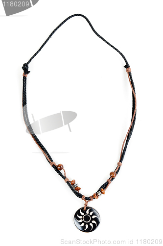 Image of ethnic necklace with black cord