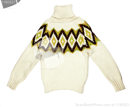 Image of bright knit sweaters knitted with a pattern