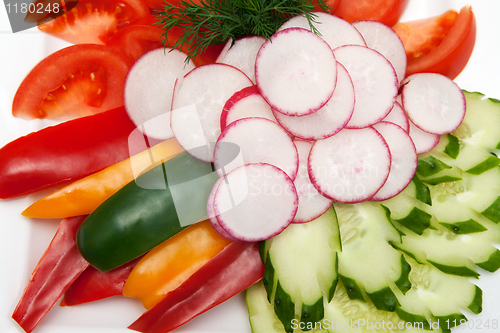 Image of vegetables sliced 