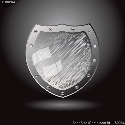 Image of Metal brushed shield secure