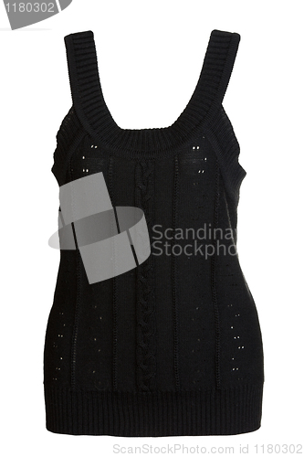 Image of black knitted vest