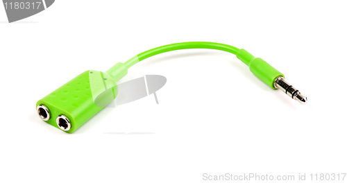 Image of green audio splitter