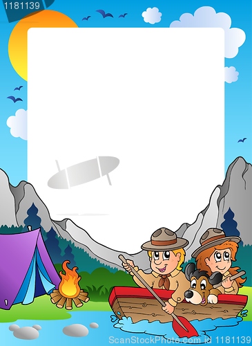 Image of Summer frame with scout theme 4