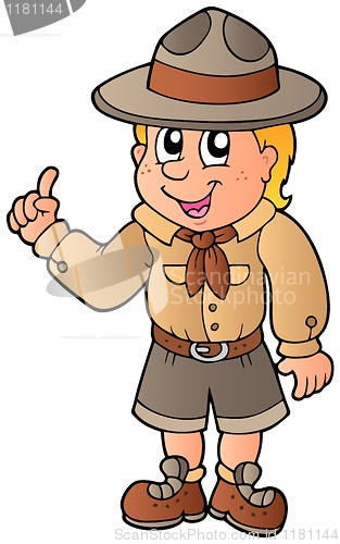 Image of Advising scout boy