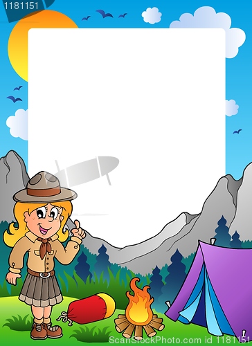 Image of Summer frame with scout theme 2