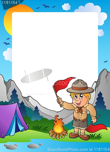 Image of Summer frame with scout theme 5