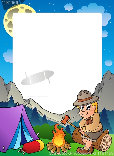 Image of Summer frame with scout theme 3