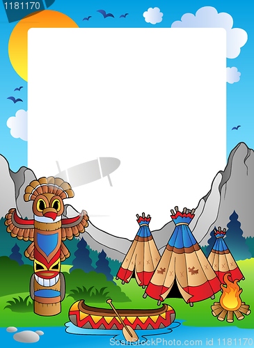 Image of Frame with Indian village