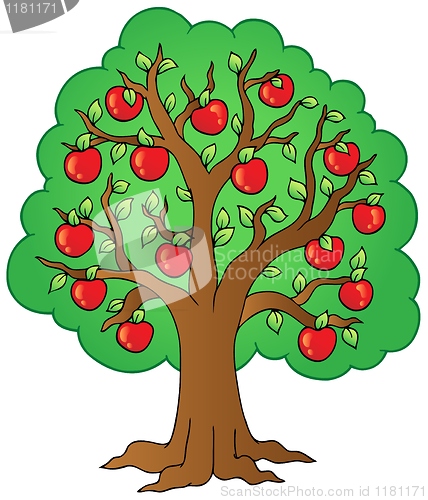 Image of Cartoon apple tree
