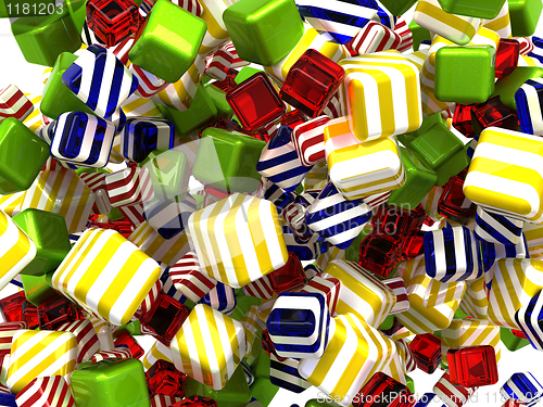 Image of Abstract colorful cubes or candies isolated 