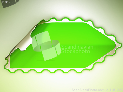 Image of Green jagged hamous sticker or label 