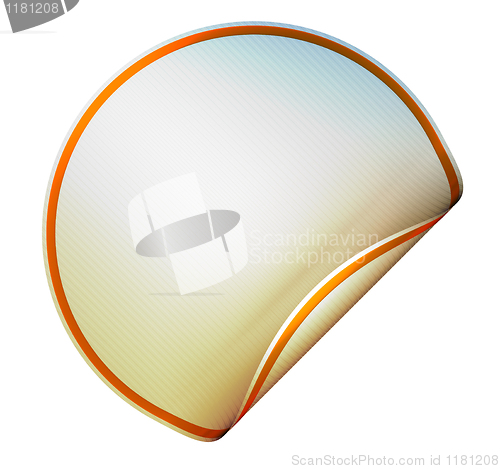 Image of Blank round bent sticker or label