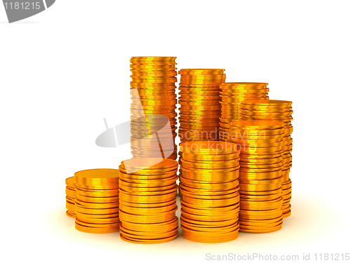 Image of Growth and wealth: coins stacks 