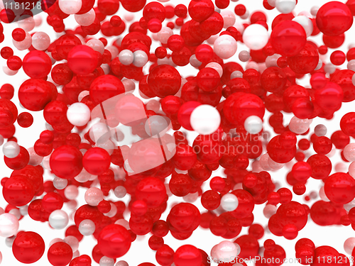Image of Abstract red and white balls