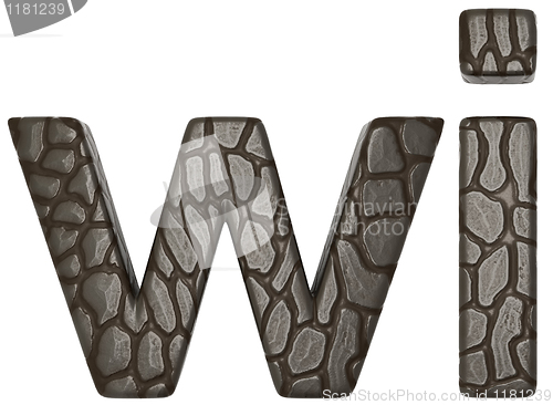 Image of Alligator skin font w and i lowercase letters 