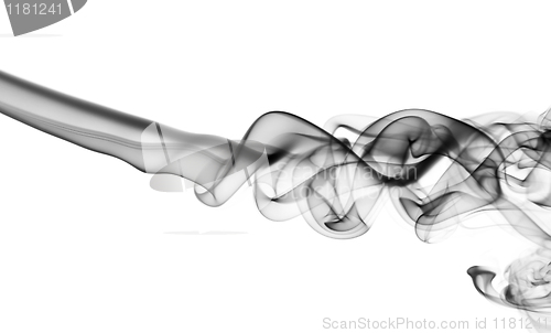 Image of Abstract puff of black smoke on white