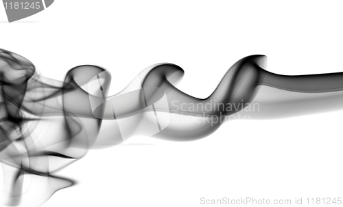 Image of Abstract black fume waves on white