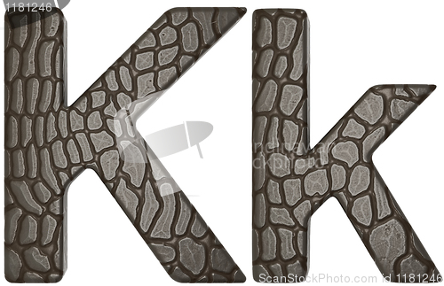 Image of Alligator skin font K lowercase and capital letters