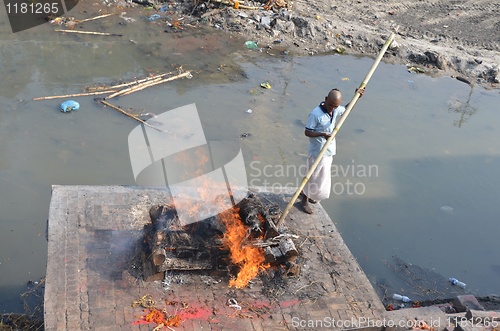 Image of cremation of a human body