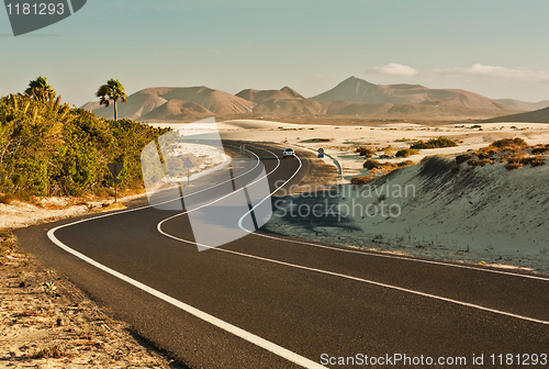 Image of Winding Road in Desert