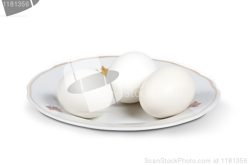 Image of White eggs on a plate