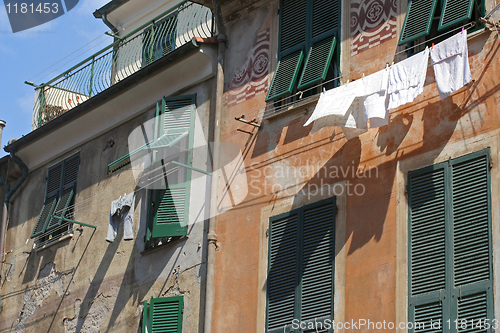 Image of Laundry hung on to dry, Vernazza,