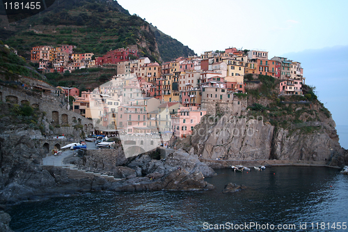 Image of Manarola at the twilight, Italy.