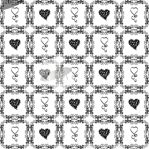 Image of Seamless pattern of hearts