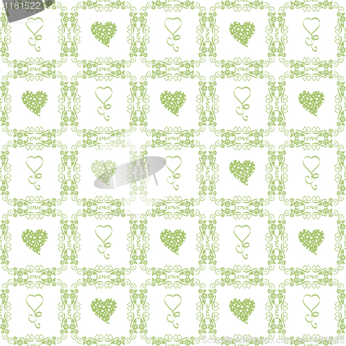 Image of Seamless pattern of hearts