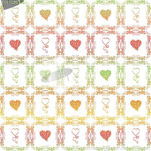 Image of Seamless pattern of hearts