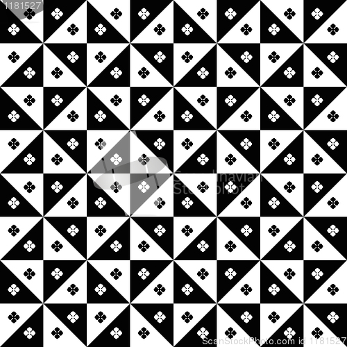 Image of Seamless grid and floral pattern